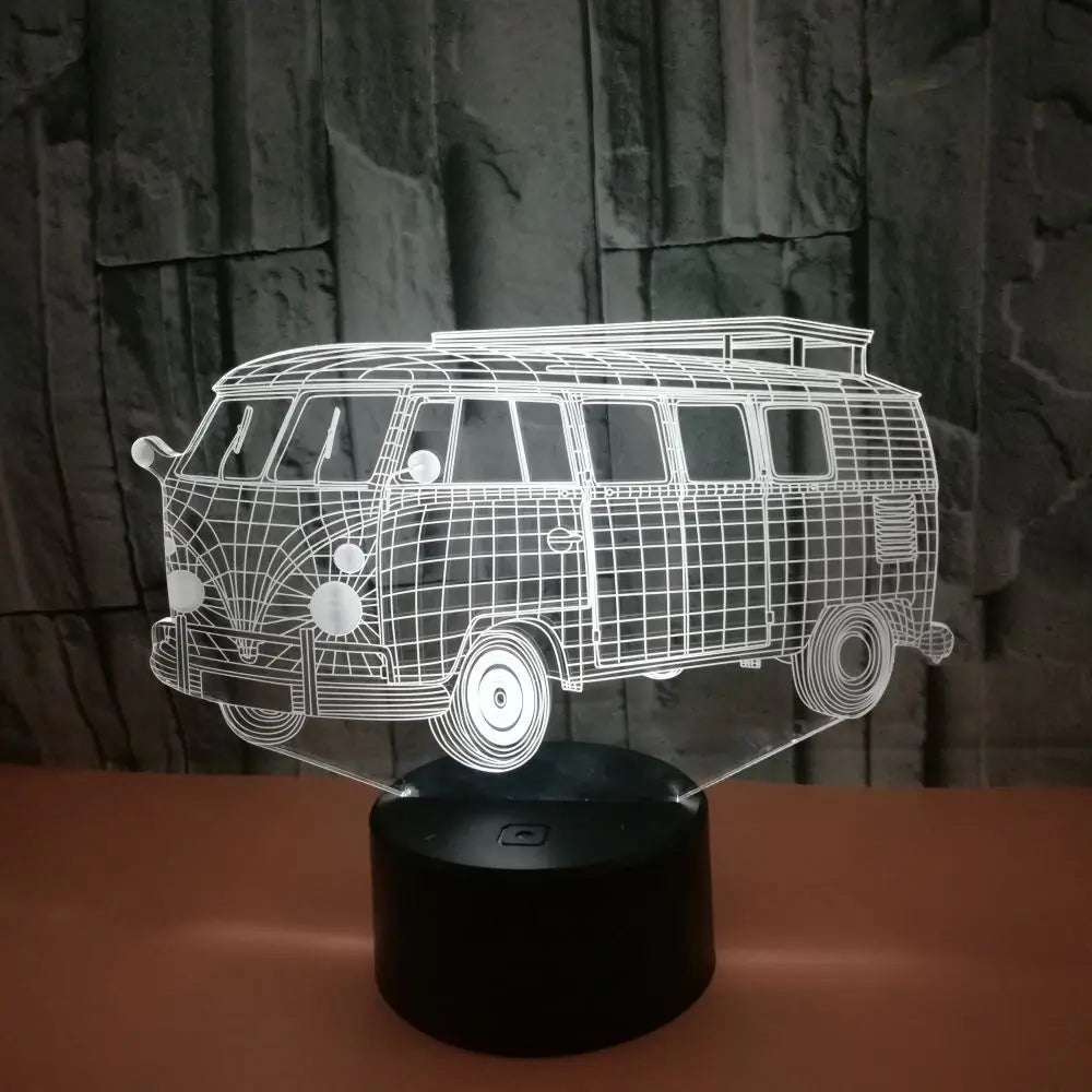 3D Bus Night Light - LED Table Lamp