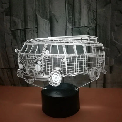 3D Bus Night Light - LED Table Lamp